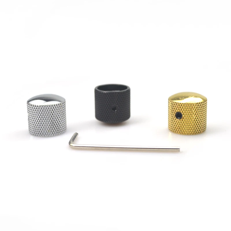 2pcs Metal Guitar Tone Volume Knob Potentiometer Hat Cap Large Guitar Parts Push Knob with Hole Guitarra Accessories