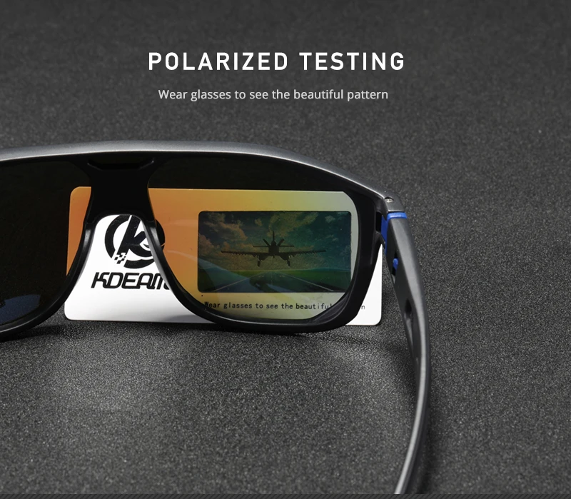 KDEAM reduziert Windage, polarisierte Herren-Sonnenbrille, Sport-Einteiler, mehrschichtige Beschichtungsbrille, Spiegel, Kategorie 3 – Detail 2