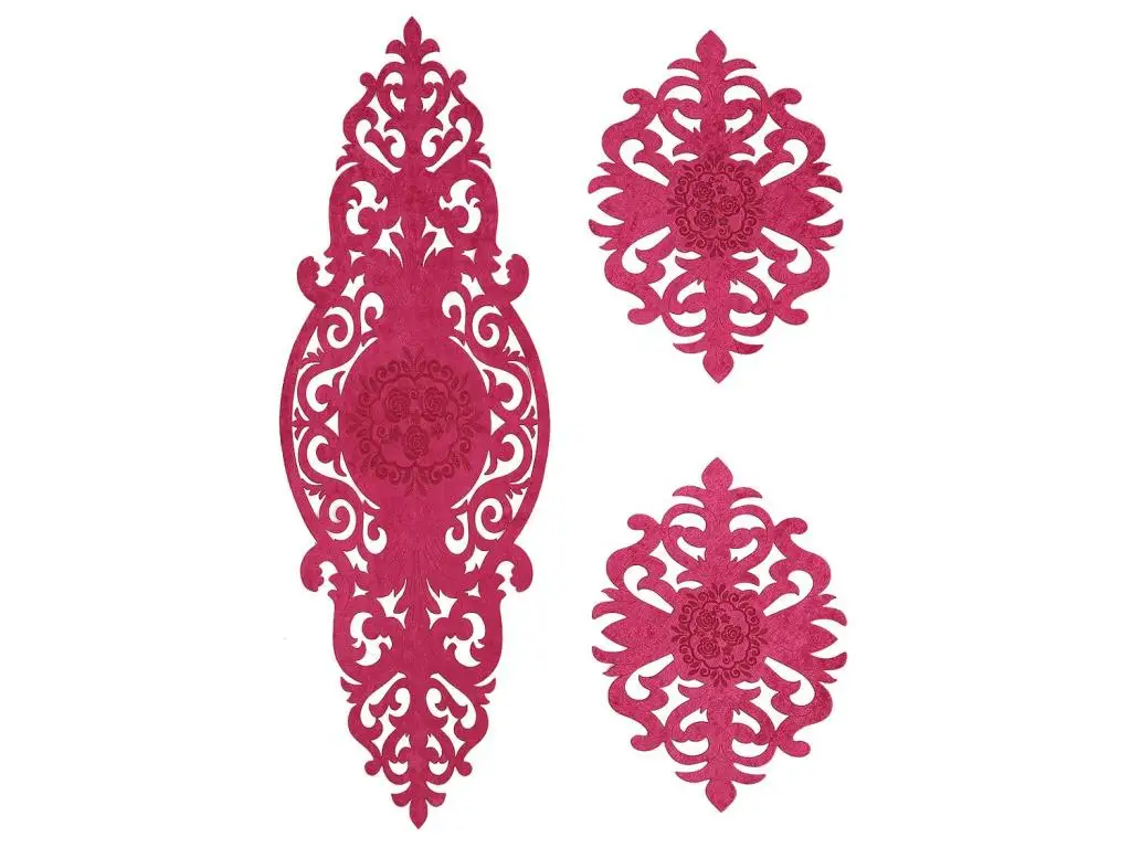 Roseart Velvet Salon Set 3 Piece Fuchsia