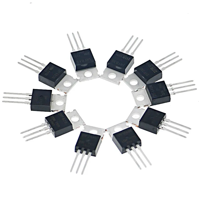 50pcs 10 Types Mosfet Transistors Assortment Kit IRF640 IRF740 IRF830 IRF840 IRF530 IRF630 IRF820 IRFZ44 IRF9540 IRF3205 Series