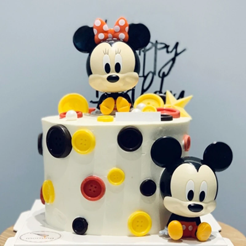 Disney Mickey mouse Minnie Mouse Cake Topper Cake Ornaments Baby Birthday Party Decoration Supplies Set Kids Birthday Gift