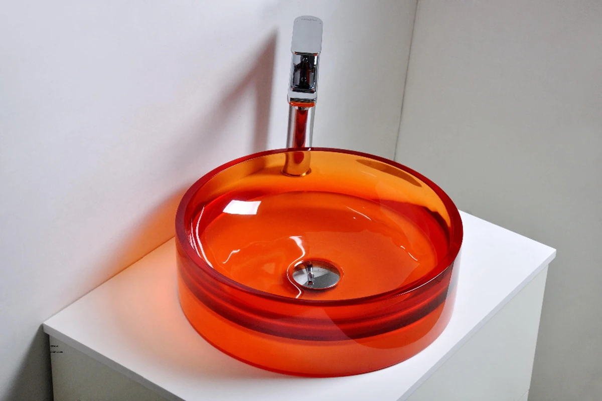 Bathroom Colored Resin Acyrlic Hand Wash Basin Vanity Counter Top Vessel Sink  38245A
