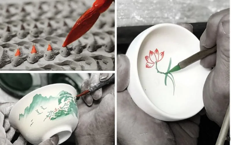 Hand Painted Ceramic Two Fish Tea Cup, Porcelain Zen Tea Bowl, Drinkware, Small Tea Mug, China Tea Set Accessories, New Arrival