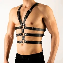 Handmade PU Sex Harness Belt Fetish Men Gay Underwear Gothic Exotic Punk Style Adjustable Body Chest Harness BDSM Bondage Belt