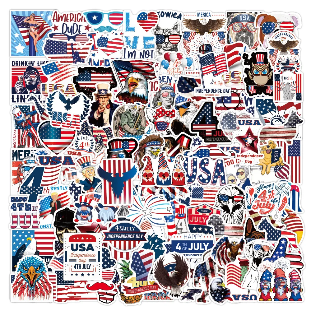 100pcs Independence Day Tattoo Stickers American Flag Stickers Independence Day Temporary Tattoo Stickers Patriotic Tattoos