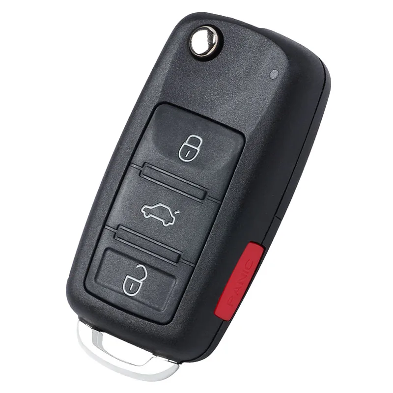 KEYECU Flip Remote Car Key Shell Case con 3 1 4 pulsanti Fob per Volkswagen Touareg 2002 2003 2004 2005 2006 2007 2008 2009 2010