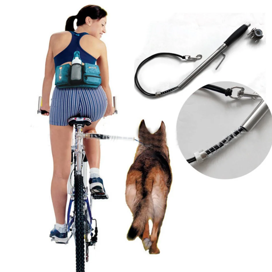 

Stainless Steel Dog Puller Bicycle Walking Leash Silicone Material Can Disassemble Non-slip Cast Pipe Clamp