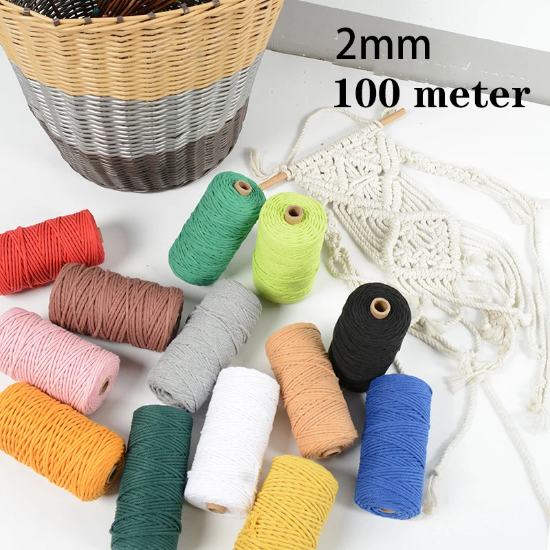 

100% Cotton Twisted Cord Rope Crafts Macrame Artisan String 20colors Can Be Choosen DIY Home Wedding Decoration Accessory