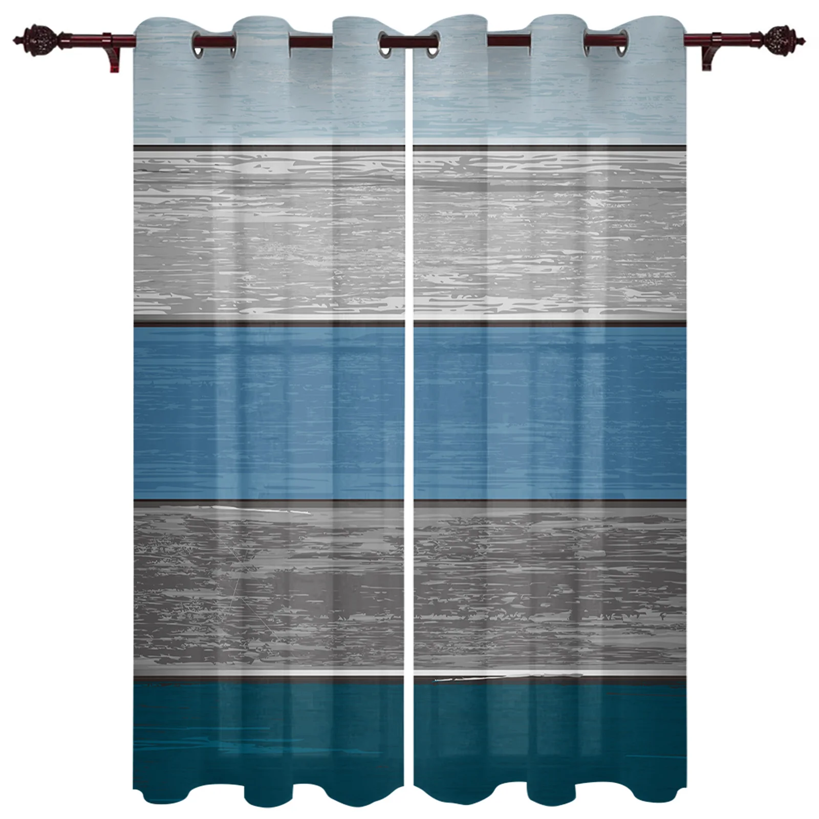 Blue Gray Striped Gradient Large Curtains For Living Room Window Curtain Bedroom Kitchen Balcony Gazebo Curtain Room Divider