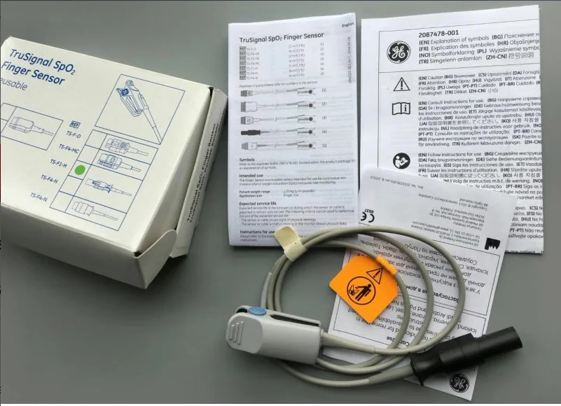 GE Original Datex-Ohmeda TruSignal SpO2 Finger Sensor Reusable. REF: TS-F1-H