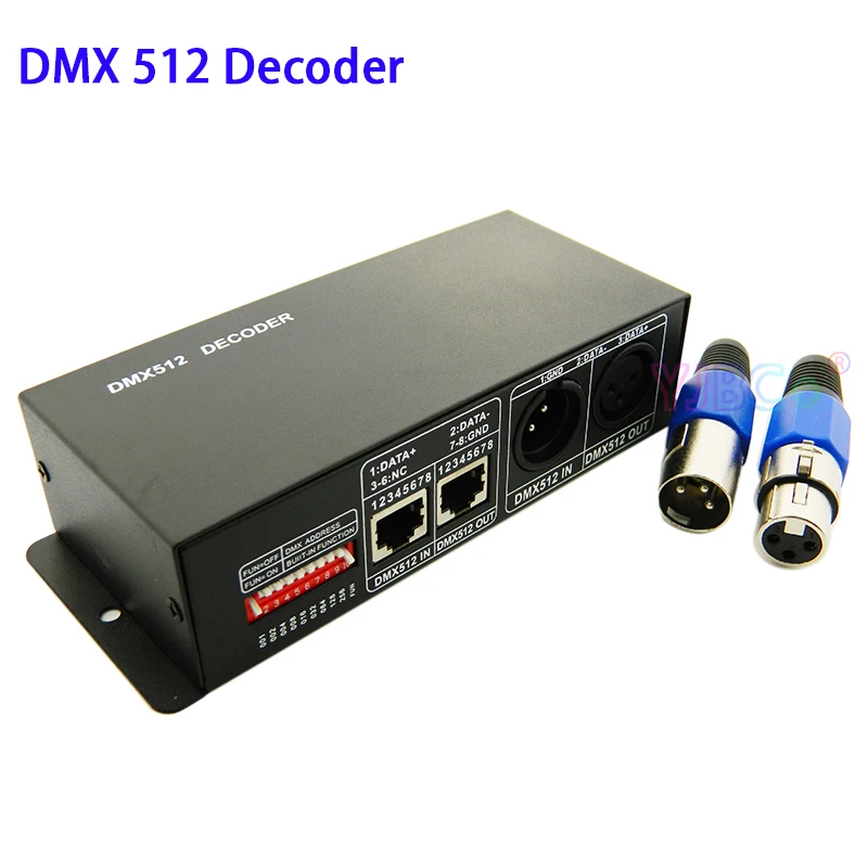 DC 5V 12V 24V RGB 3CH DMX 512 Decoder led  Strip Light controller DMX to PWM RGB stage lamp 3 Channel*8A DMX512 decoder dimmer