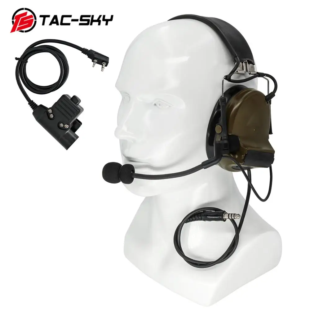 

TAC-SKY Tactical U94 PTT Adapter & Airsoft Sport Hunting Noise Canceling Pickup Electronic Earmuffs COMTA II Shooting Headset