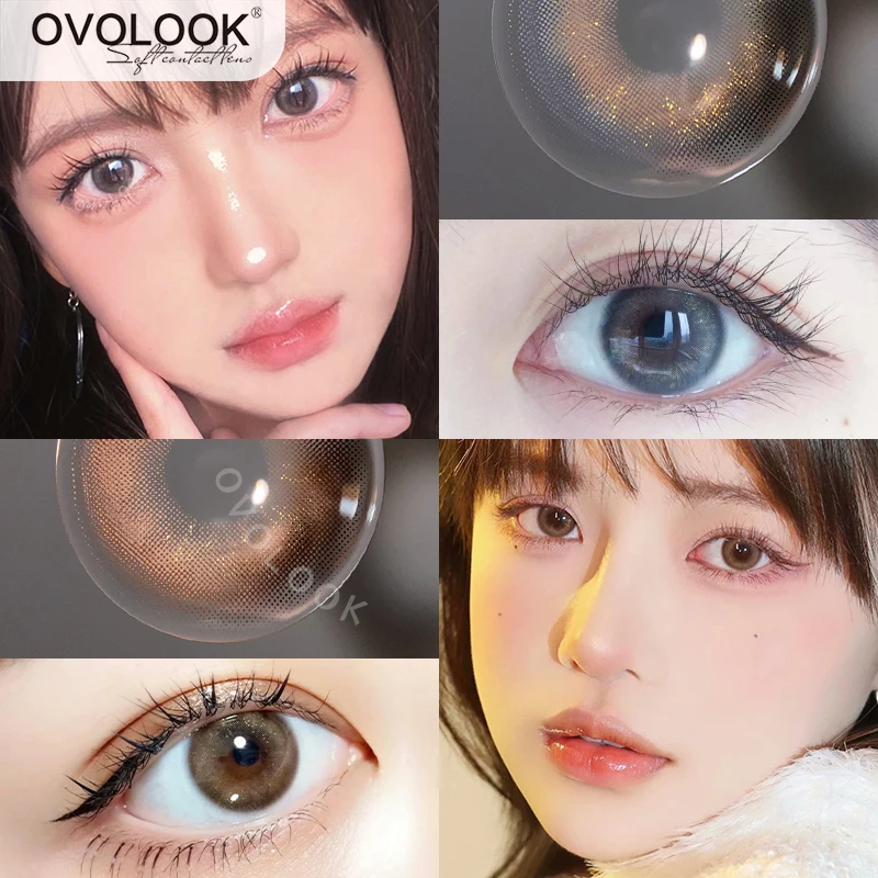 

OVOLOOK-1 Pair (2pcs) Lenses Colored Lenses for Eyes Comestic Natural Eye Color Lens Beauty Contact Lenses for Eyes Yearly Use