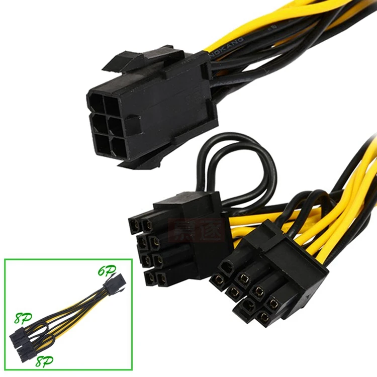 

1 шт. Molex 6-контактный PCI Express zu 2 x PCIe 8 (6 + 2)-контактный разъем для материнской платы PCI-e GPU Power Kabel 6 zoll VGA Splitter