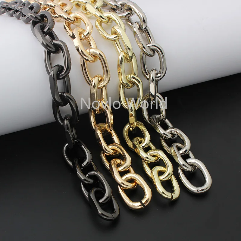 1-5-10 meters 4 colors 4.5mm thick 25*16mm aluminum meterial polished chains for woman handbag purse accessories