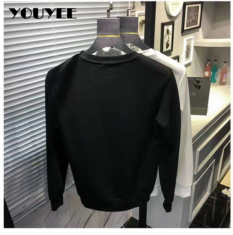 Hip Hop Casual Winter Male Sweatshirt Crown style Streetwear Young Men  Tops Black White Plus size Pullover Hoodies