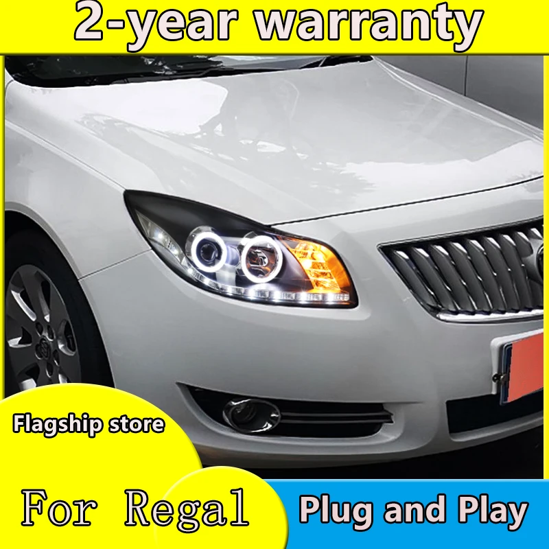 Car Styling For Buick Regal GS Verano Opel insignia LED Head Light For GS style 2009-2013 year with Bi xenon Angel Eye