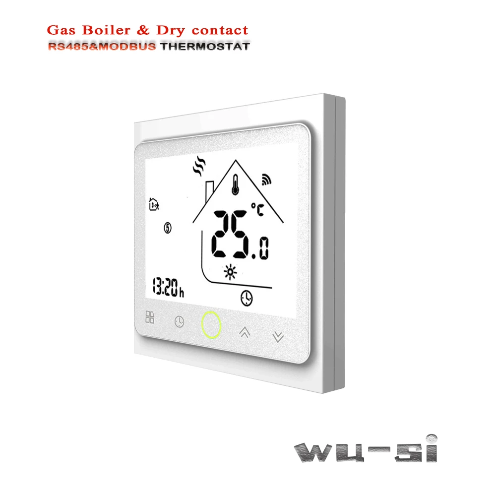 Termostato da caldeira a gás rs485 e modbus, para aquecimento inferior do piso, programação 5 + 2, 24vac 95-240vac opcional