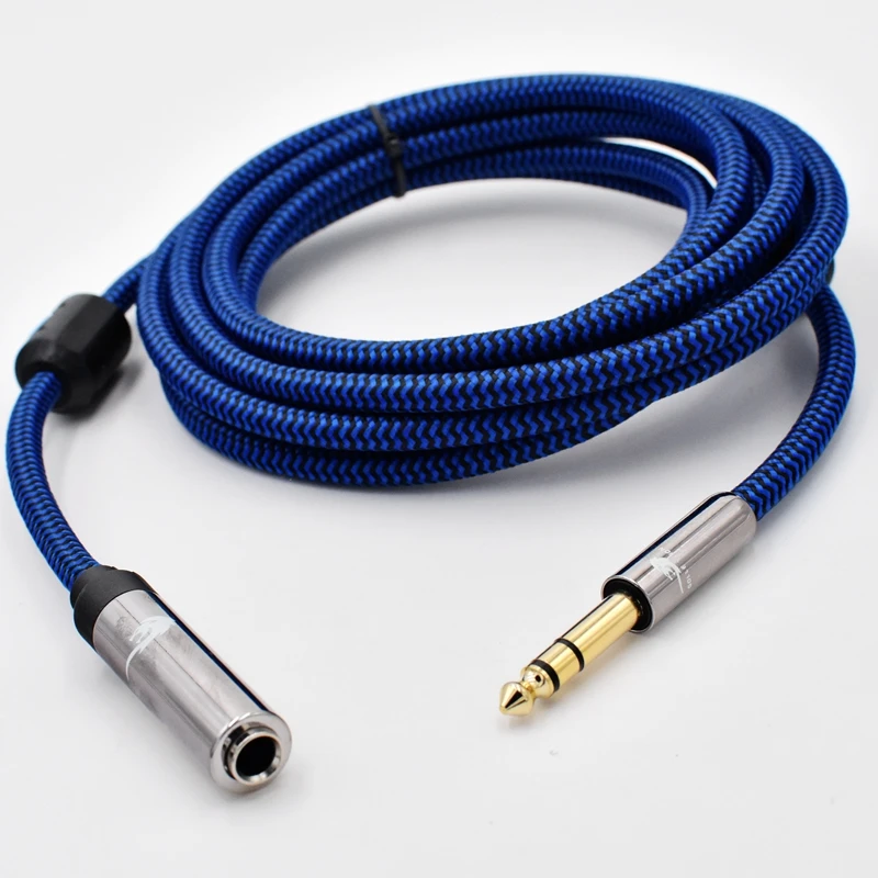 Premium Stereo 6.35mm Extension Audio Cable 1/4 Inch TRS Jack Male to Female for Monitor Headphone Shielding Cable 0.75M 1M 5M