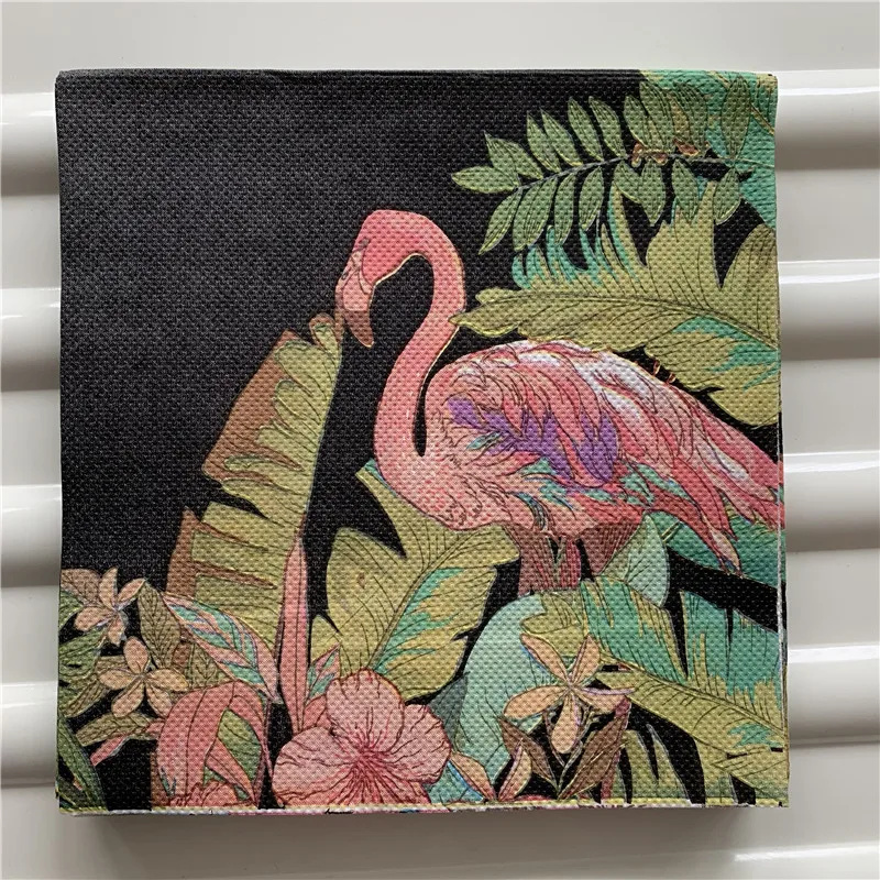 Decoupage table paper napkins elegant tissue vintage towel flower Flamingo bird birthday wedding party home beautiful decor 20