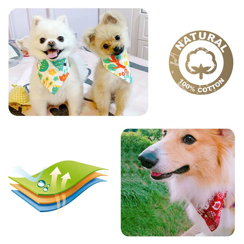 New Adjustable Dog Bibs For Small Dogs Collars Tie Necktie Cat Scarf Puppy Bandanas For Cat Triangular Bow Ties Pet Grooming 35
