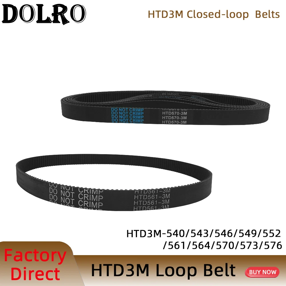 Arc HTD 3M Timing belt C=540 543 546 549 552 561 564 570 573 576 width 6/9/10/12/15/20mm Rubbe Closed Loop Synchronous pitch 3mm