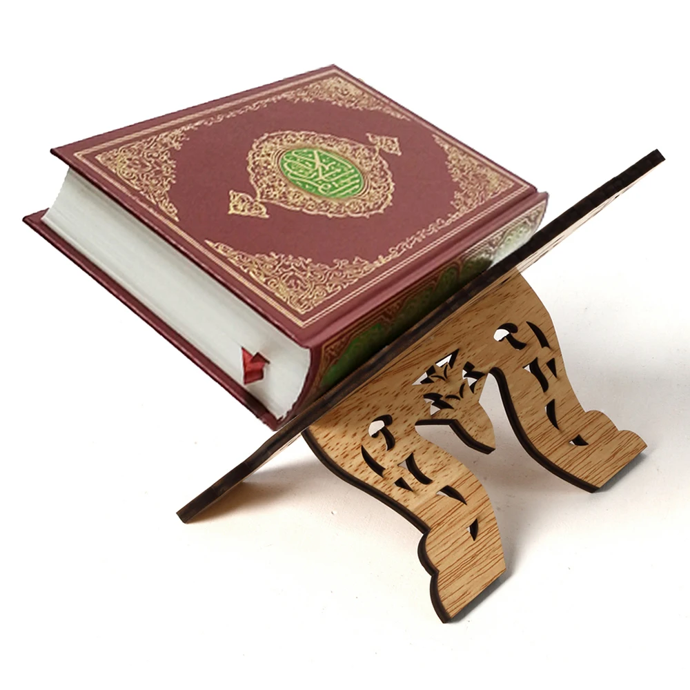 

New Eid Ramadan Decor Wooden Book Stand Holder Quran Muslim Ramadan Allah Islamic Gift Bookends Handmade Home Decorations