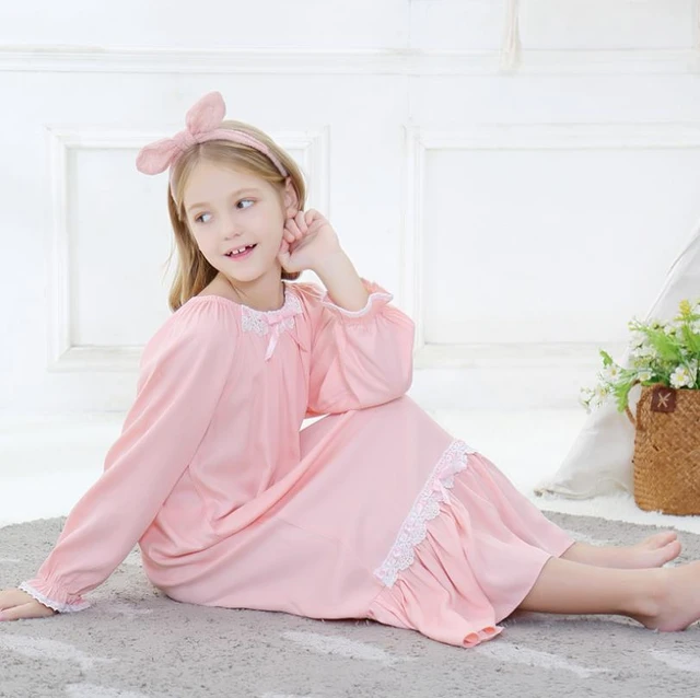 Girls fashion pink nightdress