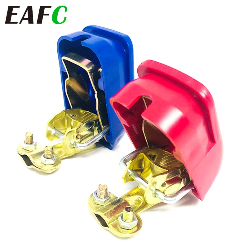 Auto Car Battery Terminal Connector Battery 1 Pair Quick Release Battery Terminals Clamps Cap Clips Copper For Car Truck Caravan