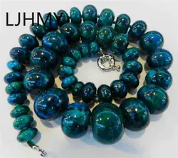 Charming!! 10-20mm Azurite Phoenix Agate Stone Crystal Quartz Round Roundel Beads Necklace