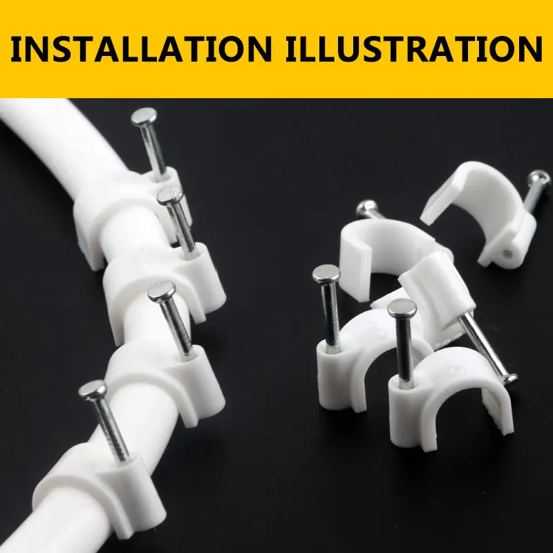 3/8 "PE 파이프 벽 고정 기본 클립, RO 물 빠른 커넥터 직경 9.5mm 피팅 필터 시스템 부품 못 놓기 및 배선