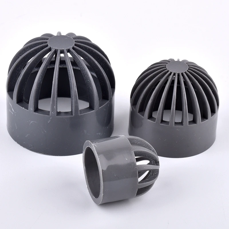 1~3Pcs Grey 20~110mm PVC Breathable Cap Air Duct Vent Cover Cap Aquarium Fish Tank Permeable Screen Filter Screen Pipe Connector