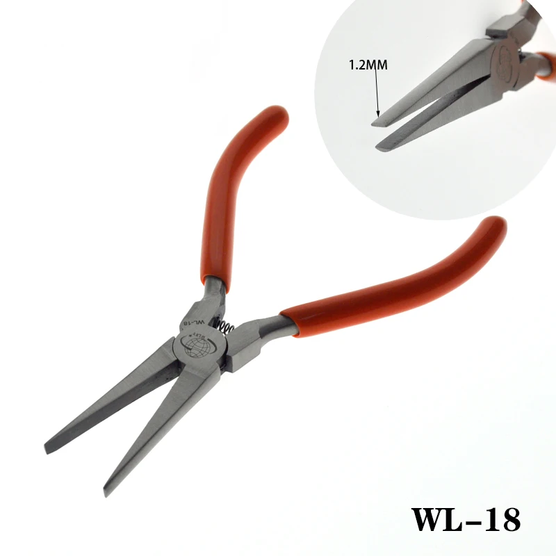 Ultra-Thin Toothless Flat Nose Pliers Electrician Forceps for Jewelry and Handcraft Making Craft Beading Beads Tool