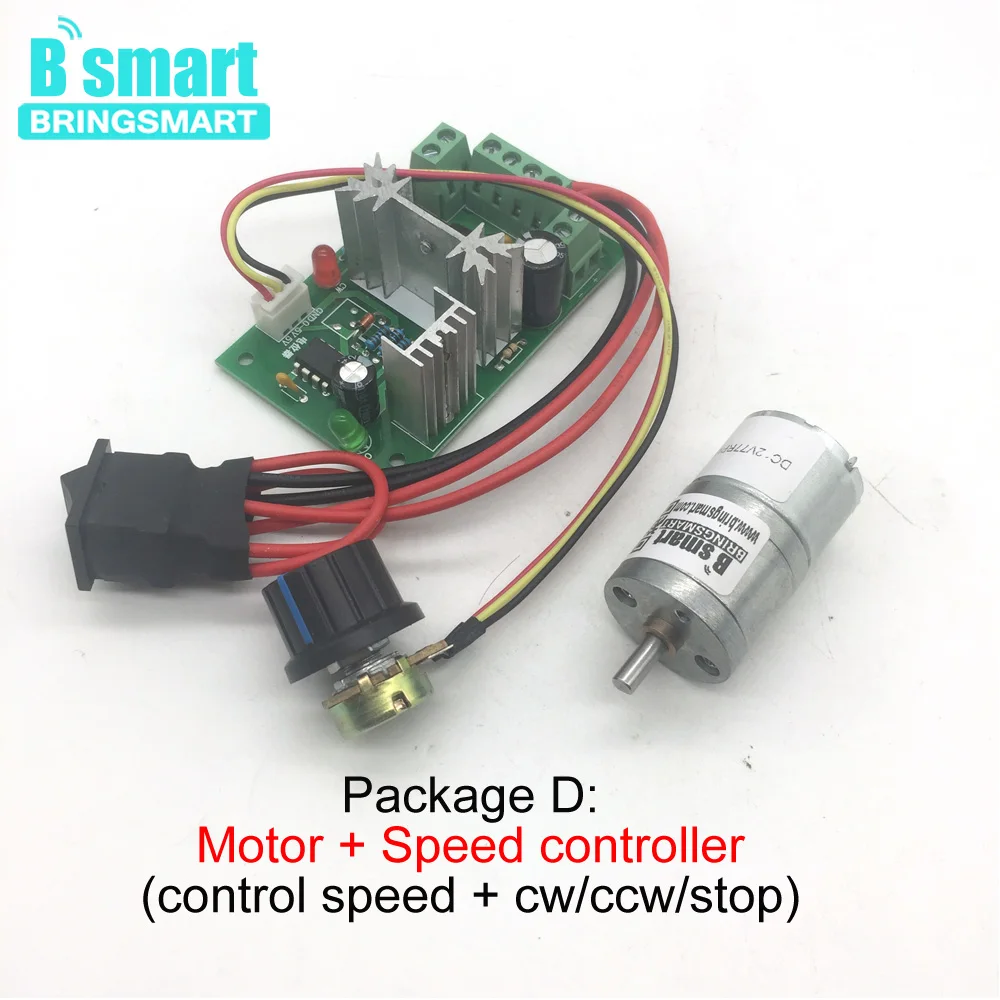 Bringsmart Gearbox Reducer JGA25-310 Low Speed 25mm Mini Motor 12V 6V High Torque DC Reduction Reversible Motor 12v Gear Motor