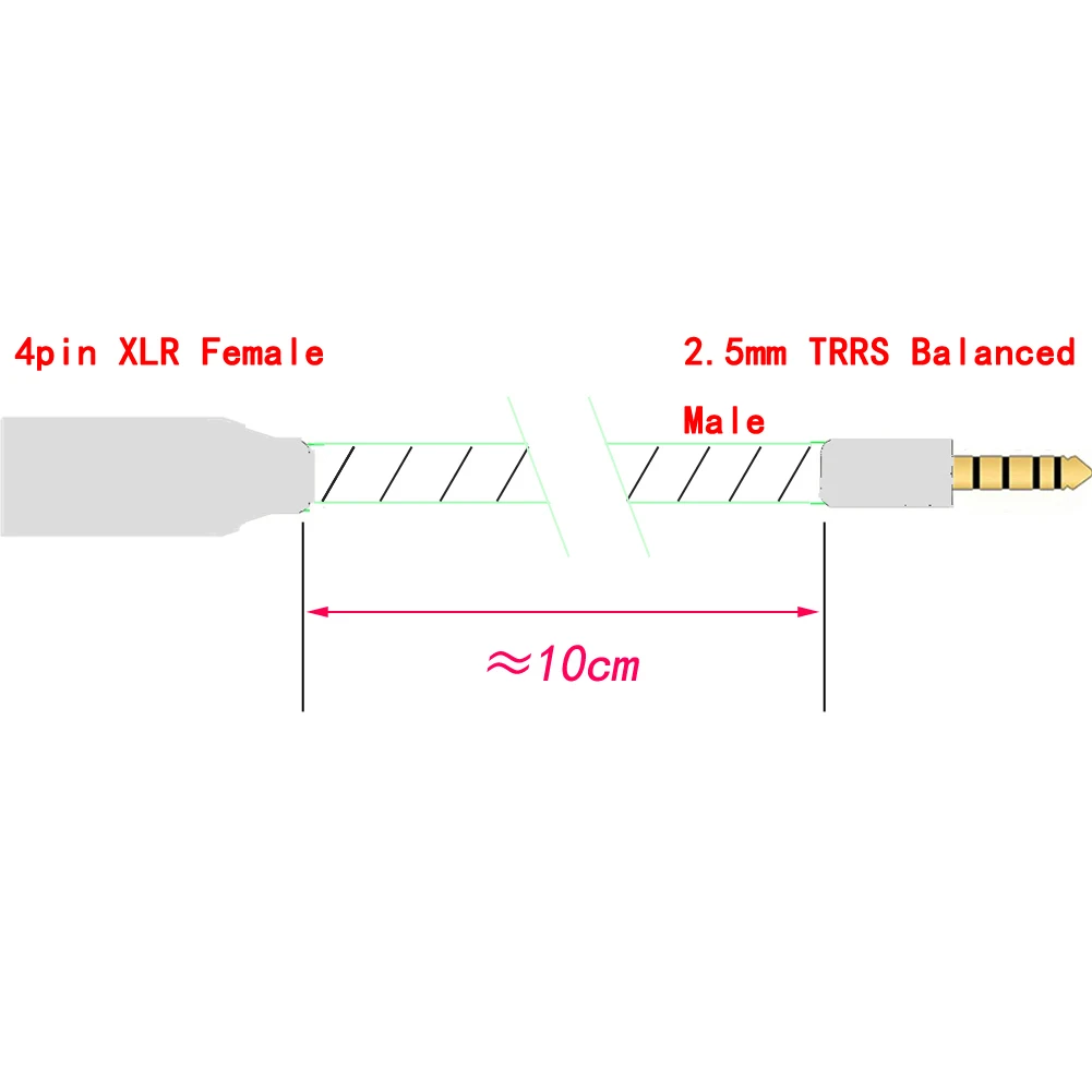 Thouliess HIFI 7n OCC Single-Crystal Sivler 2.5mm TRRS Balanced Male to 4pin XLR Balanced Female Audio Adapter Connector Cable