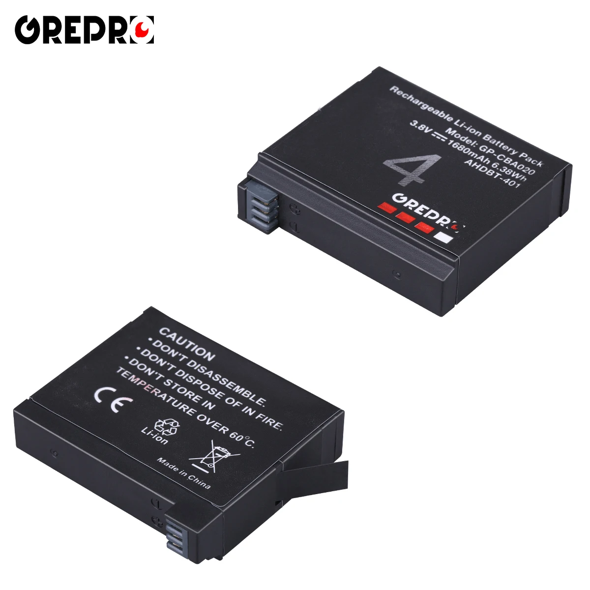 액션 카메라 배터리 GoPro Hero 4, AHDBT-401, Hero 4 Black, Hero 4 Silver + Charger 와 Type-c Port