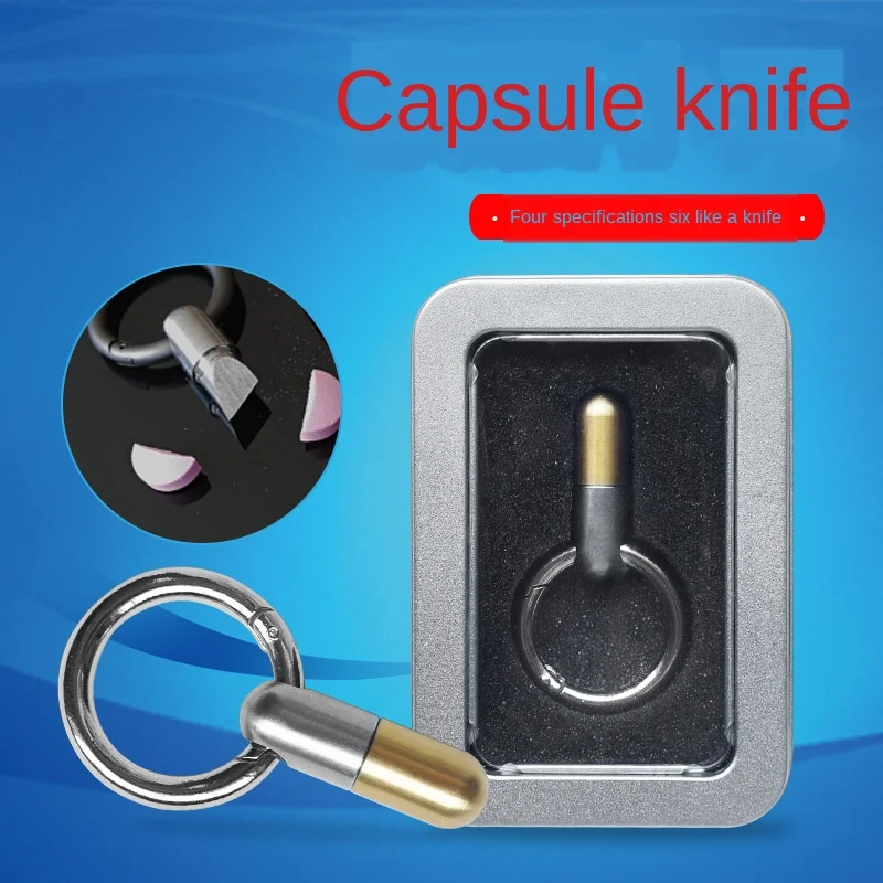 Stainless steel Multi-function Portable MINI Tool Key Ring Pendant Outdoor Camping Tool Capsule Knife Tiny Cutting Tool