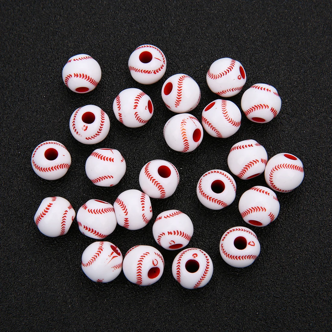 50pc/lot Football Baseball Basketball Tennis Acrylic Beads Sport Ball Spacer Beads Fit For Bracelet Necklace Diy Jewelry Making