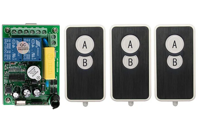 AC 220 V 2 Channel 2CH 10A Radio Controller RF Wireless Relay Remote Control Switch 315 MHZ 433 MHZ Transmitter +Receiver