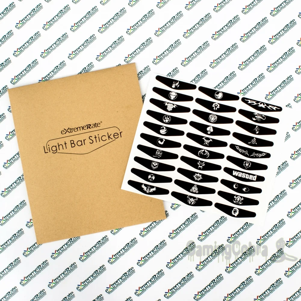EXtremeRate-PS4 게임 컨트롤러용 라이트 바 스킨 랩 스티커, 30 개, 다양한 스타일