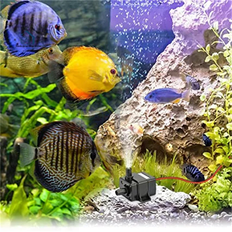 DC 12V 240L/H Micro Submersible Aquarium ปั๊มน้ำมินิปั๊มสำหรับถังปลา Super Sound-ปิดกันน้ำ