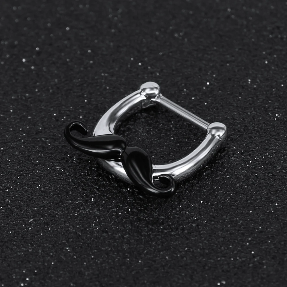 AOEDEJ 16G Skulll Nose Ring Stainless Steel Septum Piericng Ring Zircon Septum Click Women Crystal Nose Ring Men Punk Nose Ring