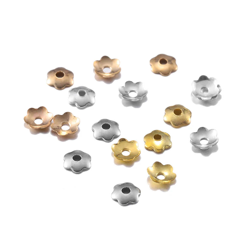 1000 Stks/partij 4 Mm Bloemen Filigraan Kraalkapje Goud Mini Bloemblaadje Spacer Kralen Cups End Caps Vinden Voor Sieraden Maken