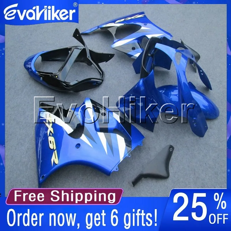 

Custom motorcycle cowl for ZX6R 2000 2001 2002 blue ZZR600 05 06 07 08 motorcycle fairing Injection mold+gifts