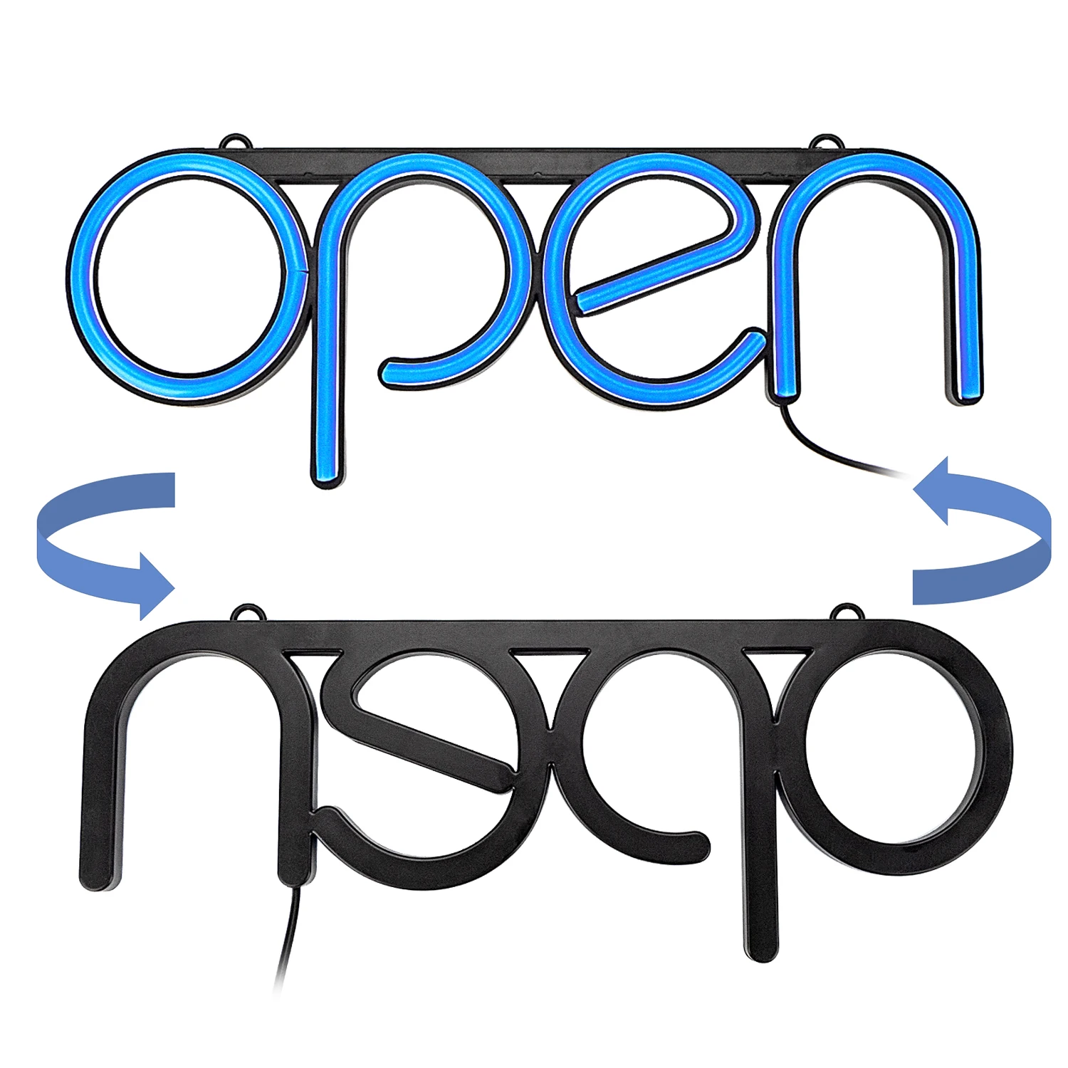 LED Neon Open Sign Blue Light for Business Lightweight & Energy Efficient for Restaurants Offices Retail Shops Window Storefront