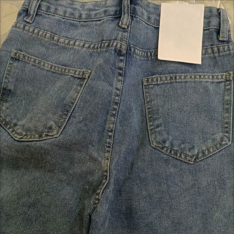 Short Denim Vintage pour Femme, Taille Haute, Longueur Genou, Jambes Larges, Baggy, Étudiantes, Harajuku Ins Streetwear, Slim, All-Match Leisure, Été