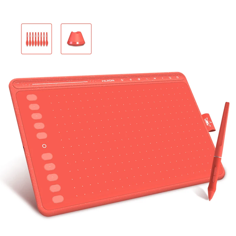 Tablet graficzny HUION HS611 pióro do cyfrowego rysowania tablety 3 kolorowe klawisze multimedialne Media Bar bez baterii rysik z funkcją przechyłu