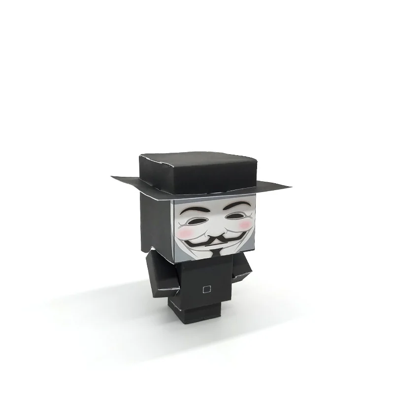 No-glue V Vendetta Origami Handmade Mini Cute 3D Paper Model Papercraft Movie Figure DIY Cube for Kids Adult Craft Toys CS-015