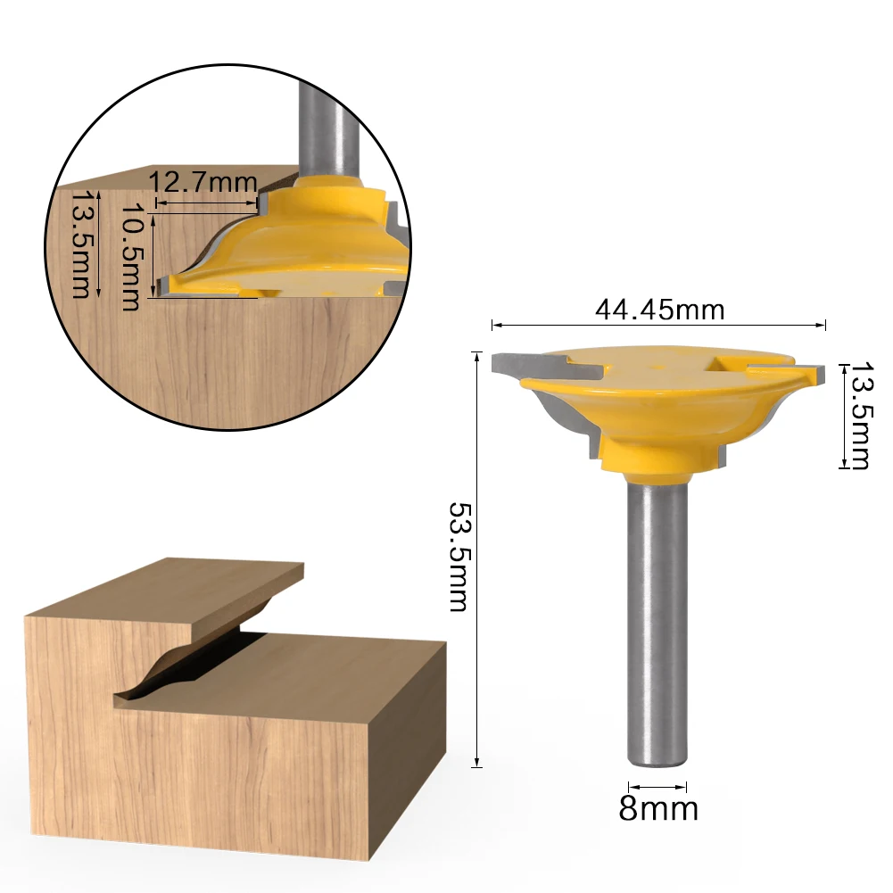 Juego de brocas de enrutador de puerta de espiga Interior de entrada de vástago, 8mm, 12mm, brocas de enrutador R & S compatibles con Ogee, tallado