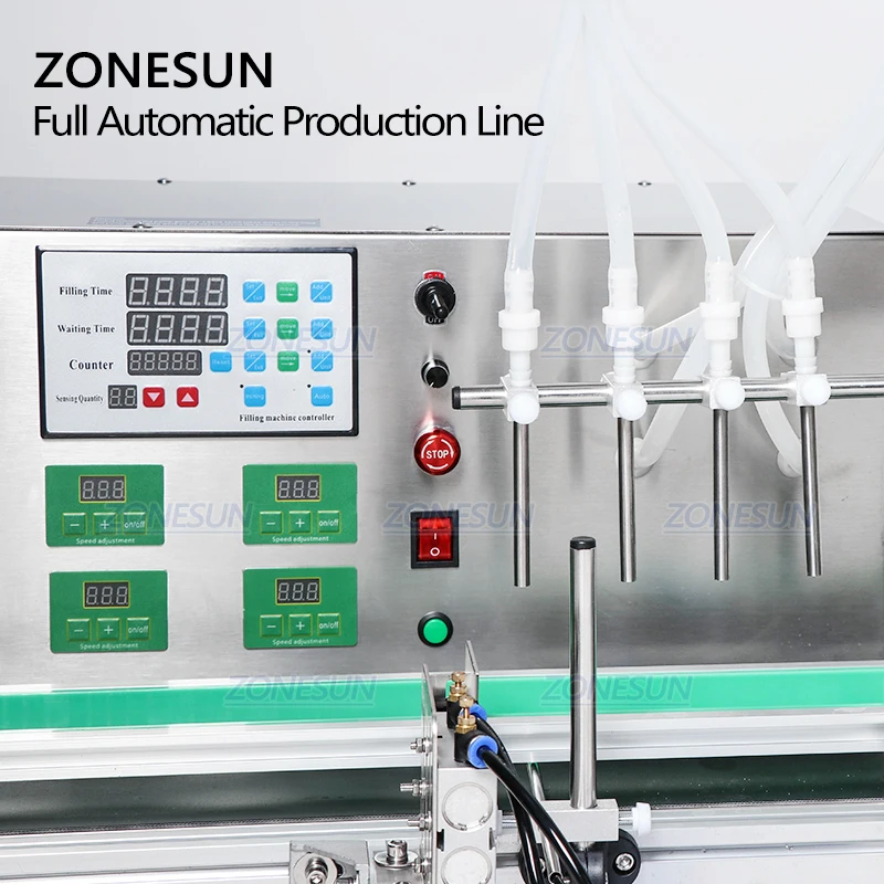 Zonesun máquina de produção para enchimento e encapsulamento de líquidos, automática, para rotulagem, garrafa de óleo, sabonete líquido, bebida, suco, água, vinho